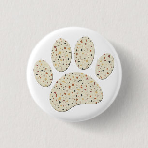 Terrazzo Hund Pawprint Mönster Art Knapp