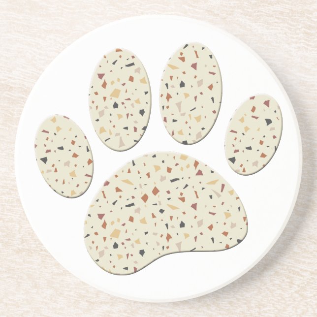 Terrazzo Hund Pawprint Mönster Art Underlägg (Framsidan)