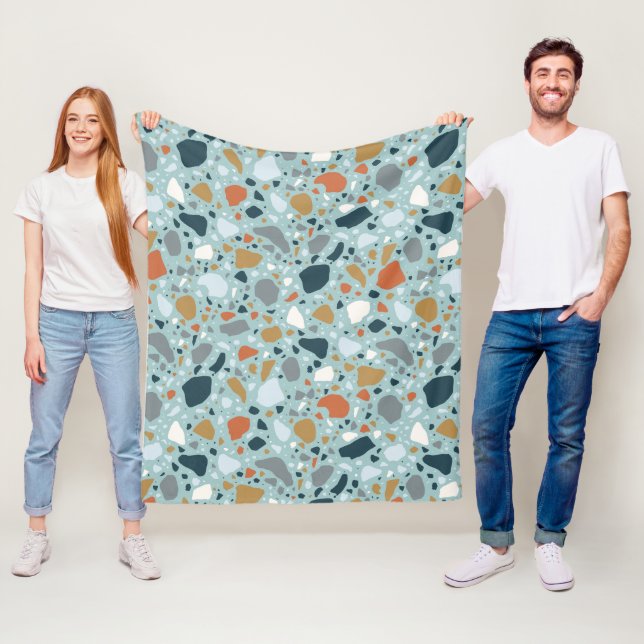 Terrazzo i blått fleecefilt (På plats)