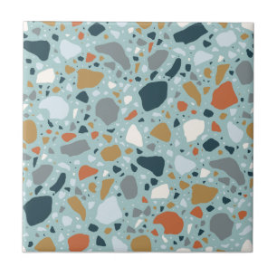 Terrazzo i blått kakelplatta