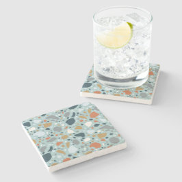 Terrazzo i blått stenunderlägg