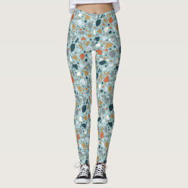 Terrazzo In Blue Leggings