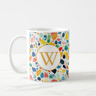 Terrazzo-kaffemugge - Färgglatt monogram-design Kaffemugg