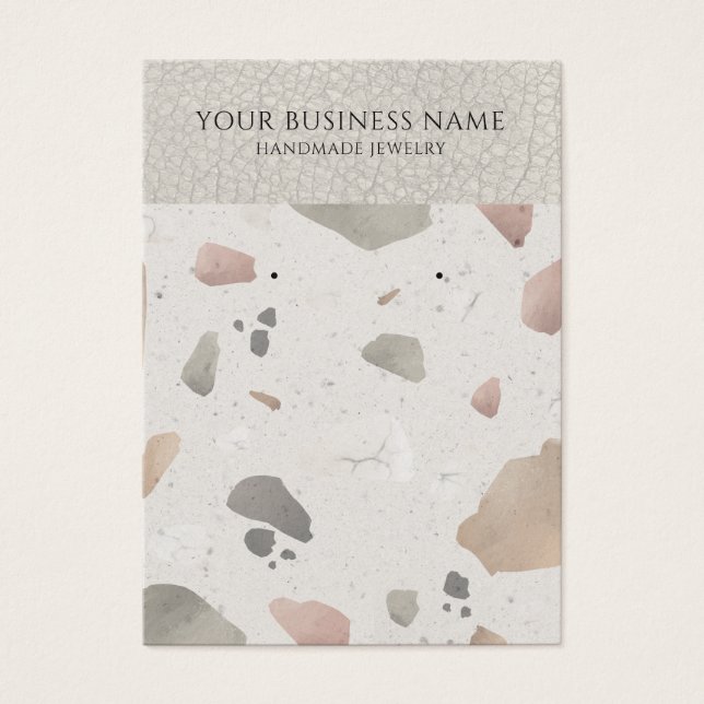 Terrazzo Leather Earring Visning Cards Visitkort (Framsidan)
