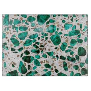 Terrazzo - Malachite och guld på marmor #1