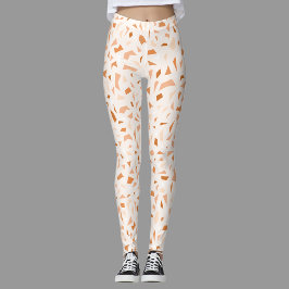 Terrazzo Modern Abstrakt Terracotta Leggings