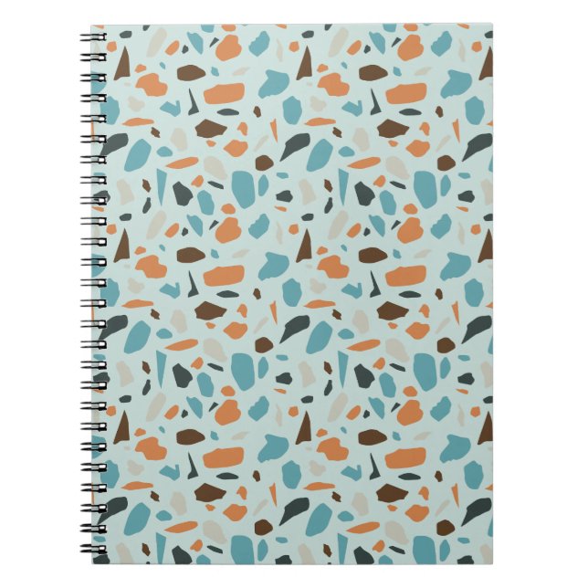Terrazzo Mönster Blå Anteckningsbok (Framsidan)
