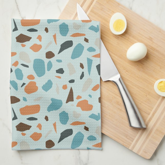 Terrazzo Mönster Blue Kökshandduk (Vikt i Fjärdedel)