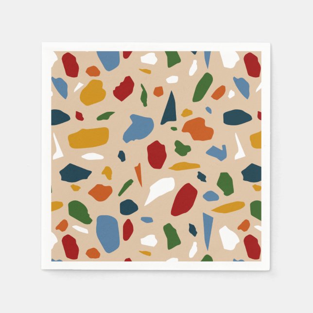 Terrazzo Mönster Colorful Pappersservett (Framsidan)