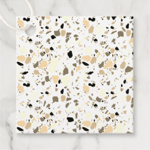 Terrazzo Mönster Hand plockade minimal Sepia Gåvor Etiketter