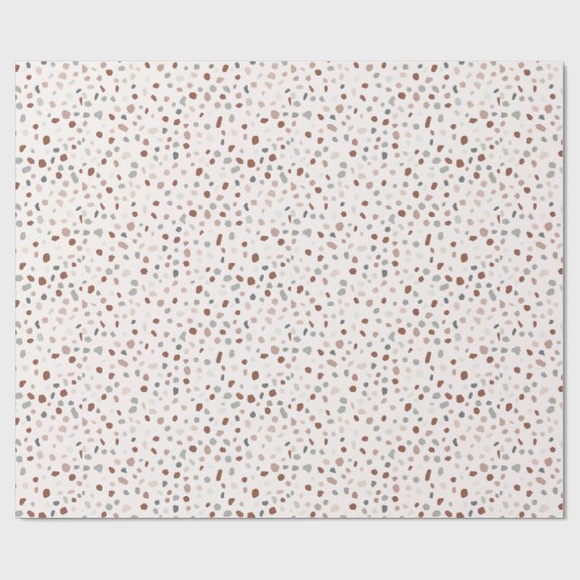 Terrazzo Mönster Inpackningspapper - Modern Terraz Presentpapper (Platt)