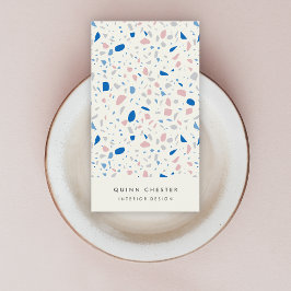 Terrazzo Mönster Neutralt Natural Elegant Visitkort