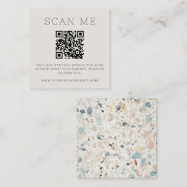 Terrazzo Mönster Pastel QR Code Online Bröllop Tilläggskort