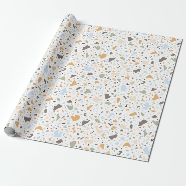Terrazzo Mönster Presentpapper (Utrullad)