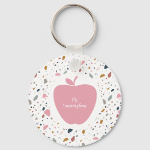 Terrazzo Mönster Rosa Apple-lärare Nyckelring