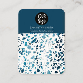 Terrazzo Mosaic Blue Earring Visning Card Visitkort