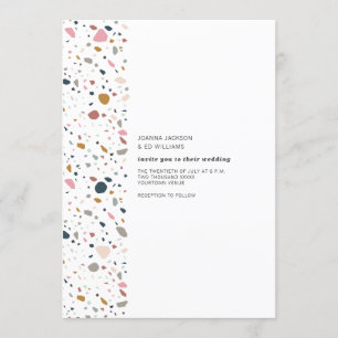 Terrazzo Multi Färg minimalist Modern Bröllop Inbjudningar