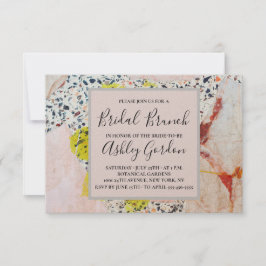 Terrazzo och botanisk bröllopsbrunch inbjudningar