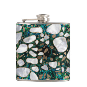 Terrazzo - pärlemorfärg mosaisk Abalone och guld Fickplunta