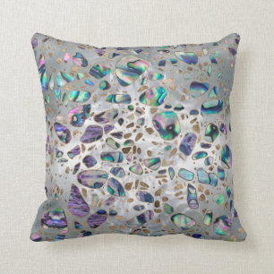 Terrazzo - pärlemorfärg mosaisk Abalone och guld Kudde