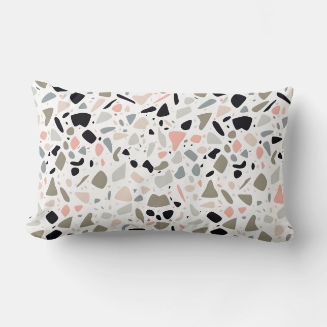 Terrazzo Peach/Chevron Lumbar Pillow Lumbarkudde (Framsida)
