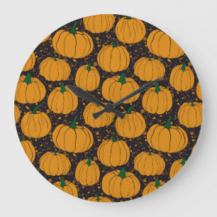Terrazzo pumpkins, vintage mönster hösten. stor klocka