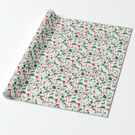 Terrazzo Red Grönt Helgdag jul Presentpapper