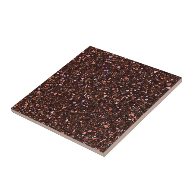Terrazzo Retro Brown Black Tan Brown Elegant Kakelplatta (Sidan)