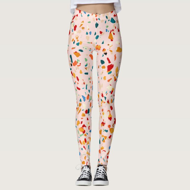  Terrazzo | Rosa Ecleckler | ABSTRAKT Leggings (Framsida)