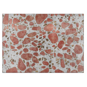 Terrazzo - rosa kvartar och guld på marmor #1