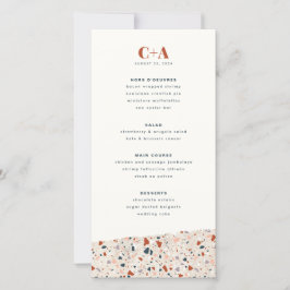 Terrazzo Slab Bröllop Menu Meddelande