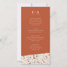 Terrazzo Slab Bröllop Menu Meddelande