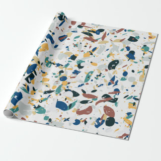 Terrazzo, sömlös mönster. Modern abstrakt design Presentpapper