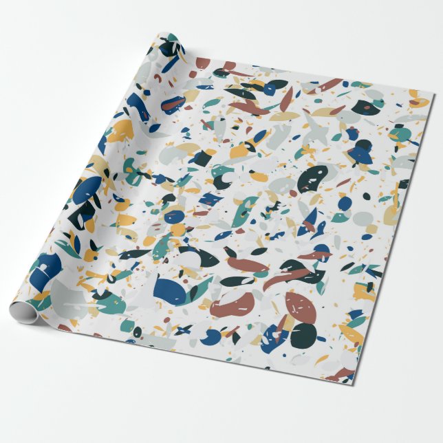 Terrazzo, sömlös mönster. Modern abstrakt design  Presentpapper (Utrullad)