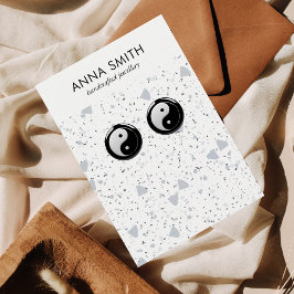 Terrazzo Stone Grått minimal marble Earring Visnin Visitkort