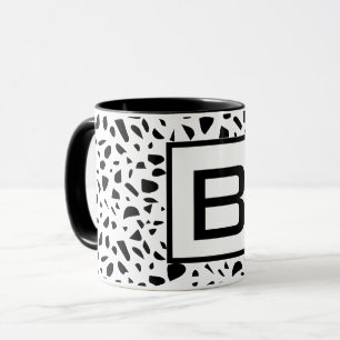 Terrazzo svartvit monogram, inledande fet stil mugg