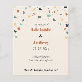 Terrazzo Tile Confetti Modern Bröllopsprogram