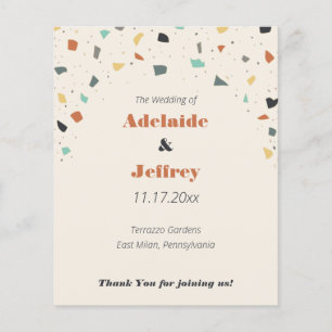 Terrazzo Tile Confetti Modern Bröllopsprogram