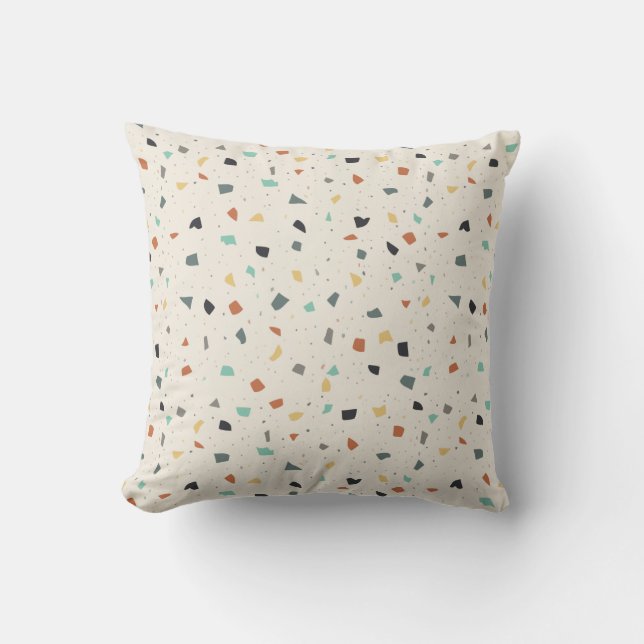 Terrazzo Tile Confetti Modern Stil Earth Tones Kudde (Framsida)