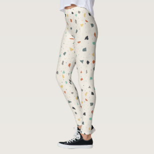 Terrazzo Tile Confetti Modern Stil Earth Tones Leggings