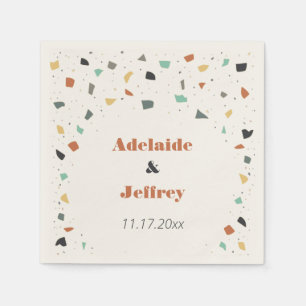 Terrazzo Tile Confetti Modern Stil Earth Tones Pappersservett