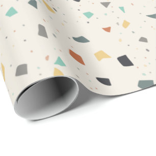 Terrazzo Tile Confetti Modern Stil Earth Tones Presentpapper