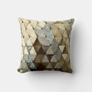 Terrazzo Triangles Beige Aqua Forest Grönt Kudde
