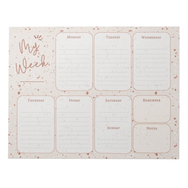 Terrazzo Weekly Planner Anteckningsblock (Framsida)
