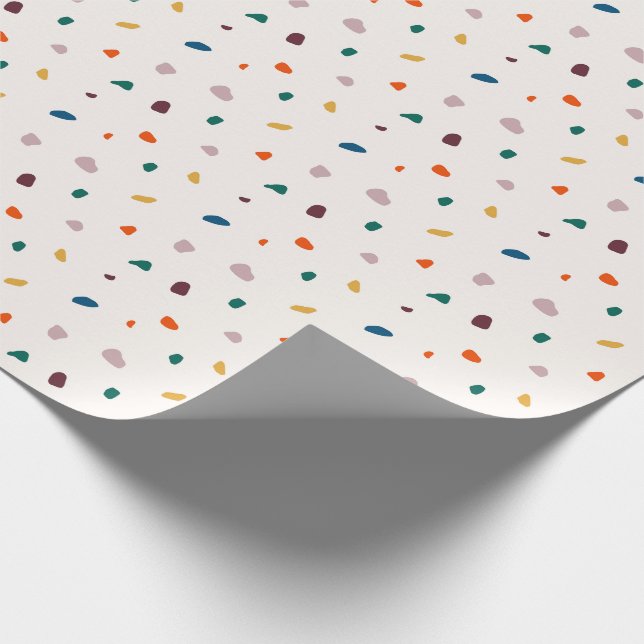 Terrazzo Wrapping Papper - Retro Terrazzo Mönster Presentpapper (Hörn)