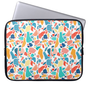 Terrazzos vattenfärg, sömlös mönster. HAND PLOCKAD Laptop Fodral