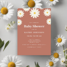 Terrcotta Daisy Baby Shower Girl
