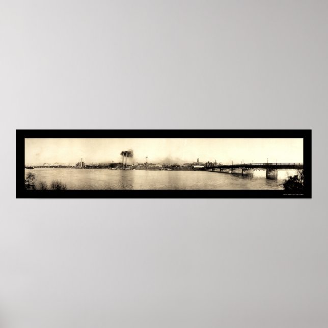 Terre Haute Bridge Photo 1913 Poster (Framsidan)
