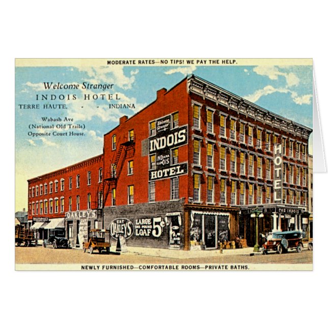 Terre Haute Indiana Indois hotell Hälsningskort (Framsidan Horizontal)