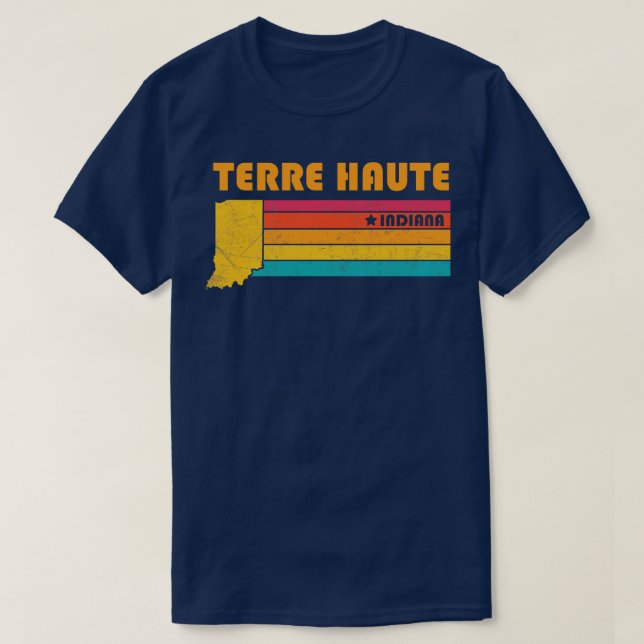 Terre Haute Indiana Vintage Distress Souvenir T Shirt (Design framsida)